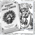 Tarot of the Holy Light Black and White Deck and Queen of Swords Card.